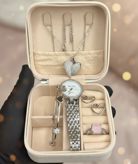 Elegant Heart & Stone 5-Piece Women’s Jewelry Gift Set ~ Imported